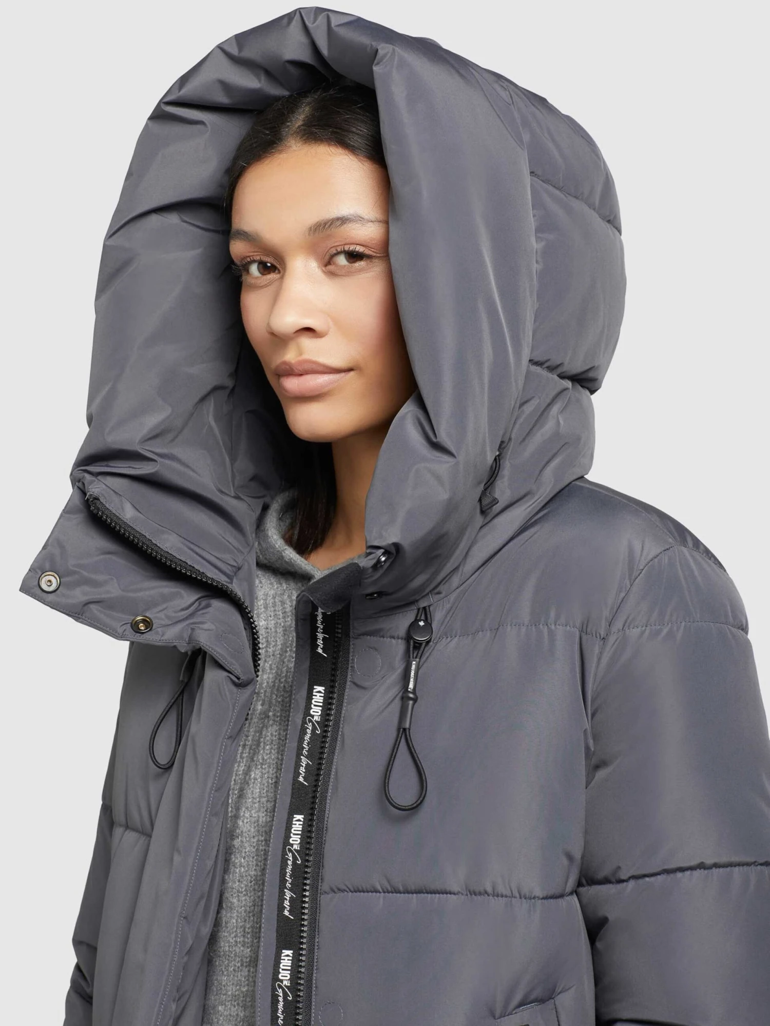 Khujo Wintermantels Wintermantel Soulani Dames Stone Grey 7 Khujo Wintermantels Wintermantel Soulani Dames Stone Grey - Afbeelding 7