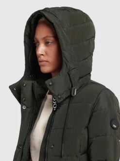 Khujo Korte Mantels Wintermantel Cups Dames Donkergroen -Khujo Winkel 1445bab07def79a4638247c1d4856f73