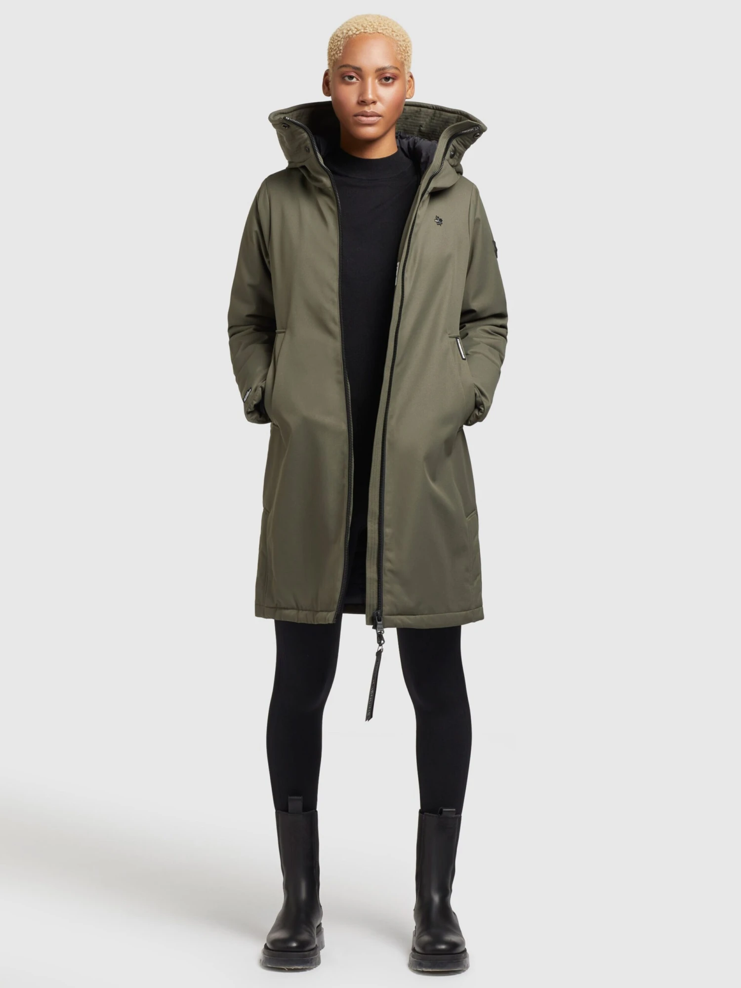 Khujo Tussenmantels Tussenmantel LISAD Dames Kaki 3 Khujo Tussenmantels Tussenmantel LISAD Dames Kaki - Afbeelding 3