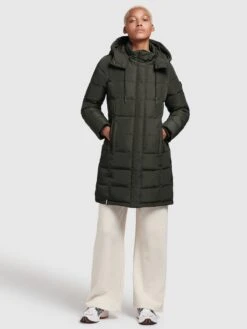 Khujo Korte Mantels Wintermantel Cups Dames Donkergroen -Khujo Winkel 204bd06e80aba3f628643f9e0fa51045