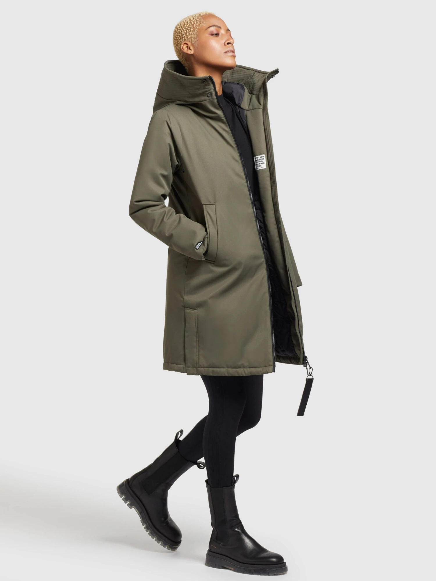 Khujo Tussenmantels Tussenmantel LISAD Dames Kaki 6 Khujo Tussenmantels Tussenmantel LISAD Dames Kaki - Afbeelding 6