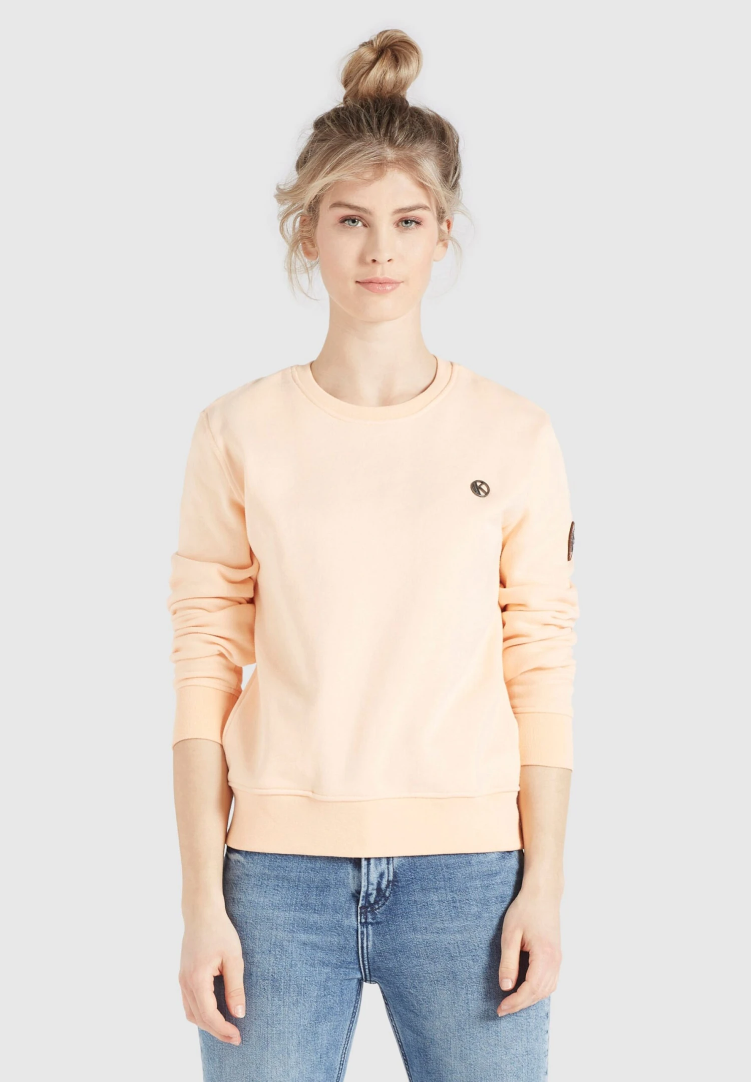 Khujo Sweatshirts Sweatshirt Lisel Dames Abrikoos 2 Khujo Sweatshirts Sweatshirt Lisel Dames Abrikoos - Afbeelding 2