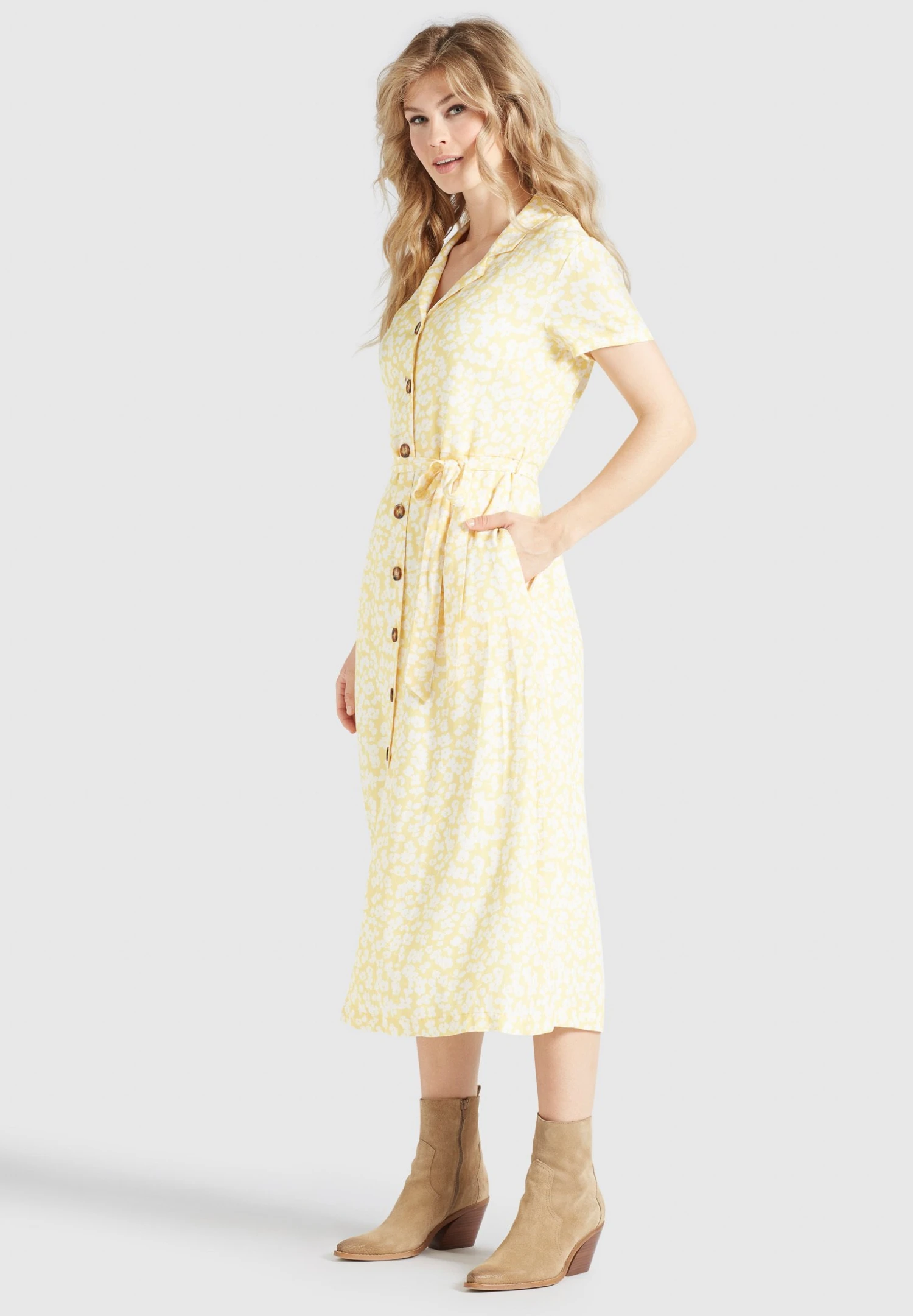 Khujo Goya - Blousejurk - Gelb-Weiß Geblümt 5 Khujo Goya - Blousejurk - Gelb-Weiß Geblümt - Afbeelding 5