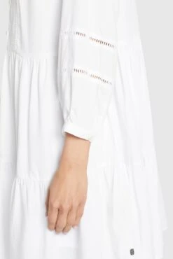 Khujo Blousejurken Blousejurk Crepes Dames Wit -Khujo Winkel 535d2df1d110a71da2b178913ffc8a26