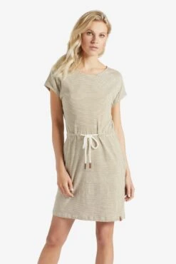 Khujo Jerseyjurken Jurk ANNEMARIE Dames Beige / Wit -Khujo Winkel 5388de143bed53c32c7cdb2110e50db6