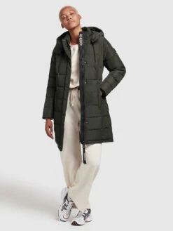 Khujo Korte Mantels Wintermantel Cups Dames Donkergroen -Khujo Winkel 56432a2d764a3a20b8c475c96a8fdd45