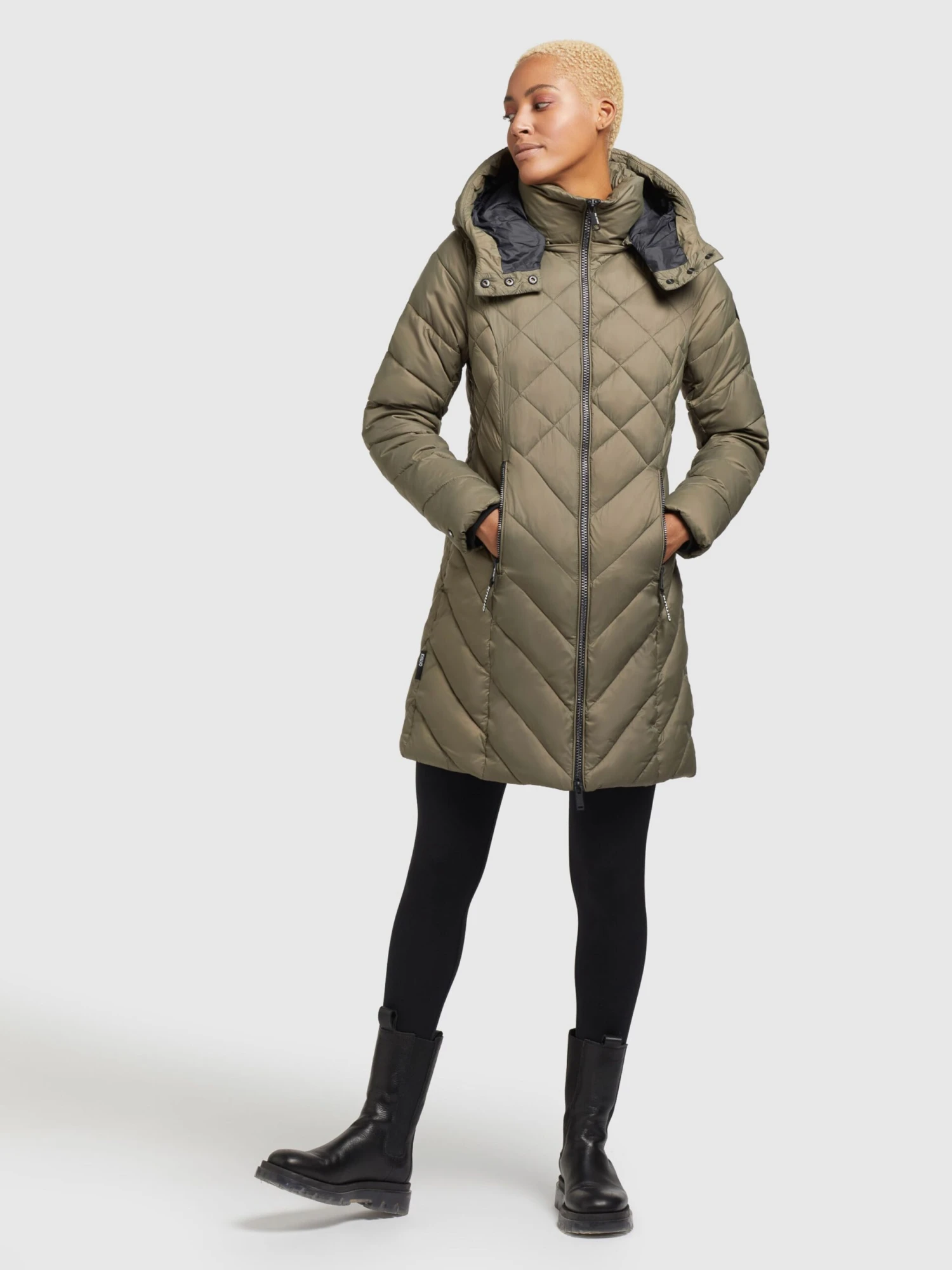 Khujo Tussenmantels Tussenmantel Aneth Dames Kaki 3 Khujo Tussenmantels Tussenmantel Aneth Dames Kaki - Afbeelding 3