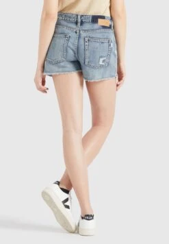 Khujo Denim Shorts Loosefit Jeans Anouk Dames Blauw -Khujo Winkel 840bfb85ec4f6784ff270e9f3425377f