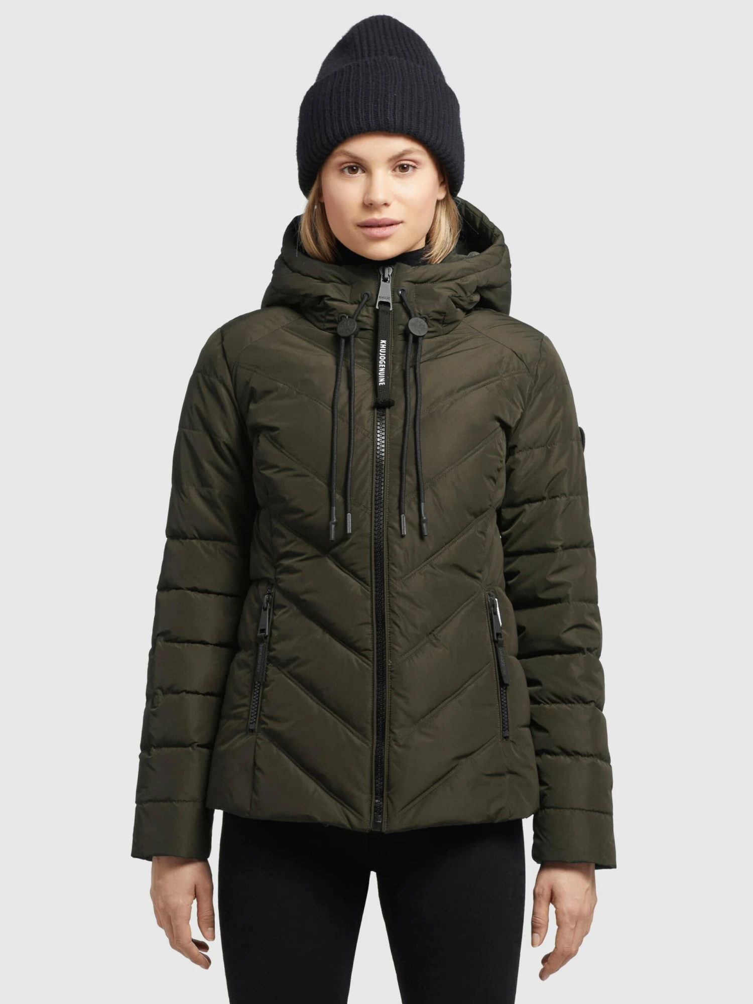 Khujo Tussenjassen Tussenjas Stern Dames Kaki 2 Khujo Tussenjassen Tussenjas Stern Dames Kaki - Afbeelding 2