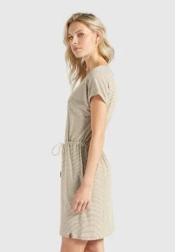 Khujo Jerseyjurken Jurk ANNEMARIE Dames Beige / Wit -Khujo Winkel 874d8a4fb804d113738cf0a6df6f78d3