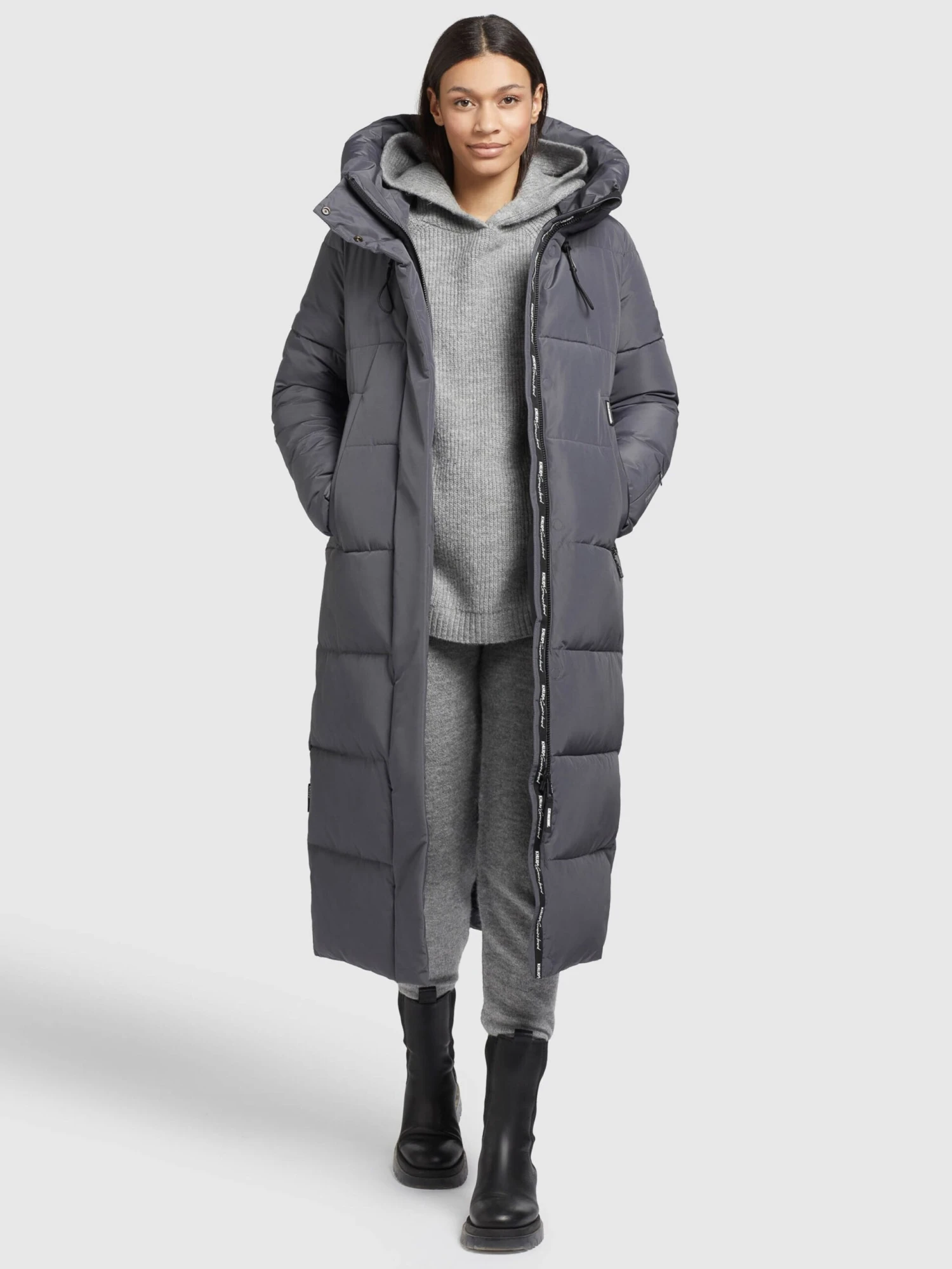 Khujo Wintermantels Wintermantel Soulani Dames Stone Grey 6 Khujo Wintermantels Wintermantel Soulani Dames Stone Grey - Afbeelding 6