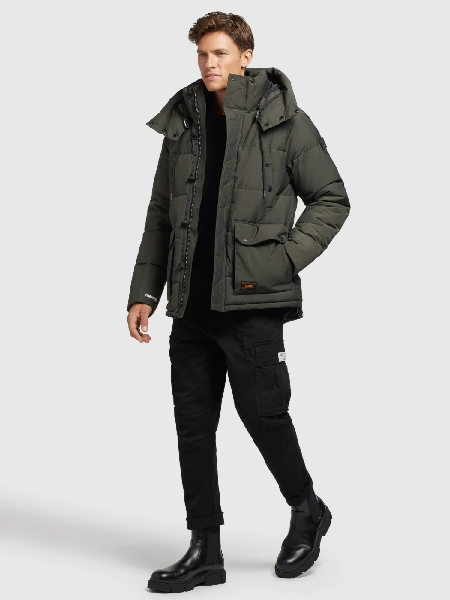 Khujo Winterjassen Winterjas Primero Heren Kaki 3 Khujo Winterjassen Winterjas Primero Heren Kaki - Afbeelding 3