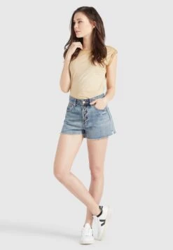 Khujo Denim Shorts Loosefit Jeans Anouk Dames Blauw -Khujo Winkel a35dfafc5fc40328f04bb98f949ee955