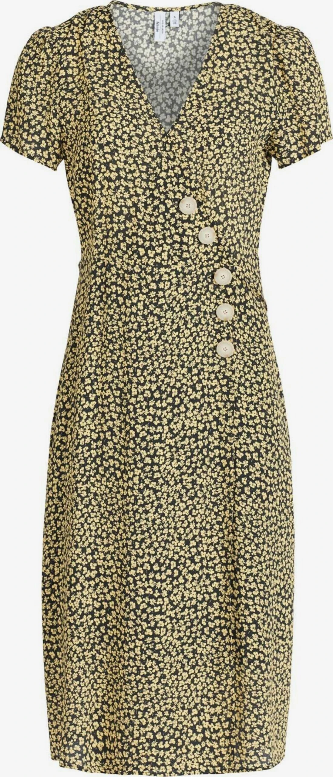 Khujo Blousejurken Blousejurk Porgy Dames Pasteelgeel / Zwart 1 Khujo Blousejurken Blousejurk Porgy Dames Pasteelgeel / Zwart