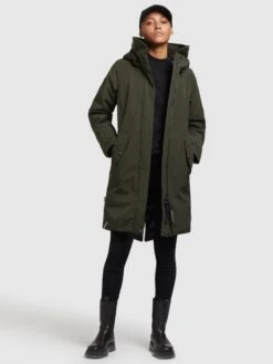Khujo Wintermantels Wintermantel Charlyn 3 Dames Kaki -Khujo Winkel acfbcec0fa87441604932f30d3584966