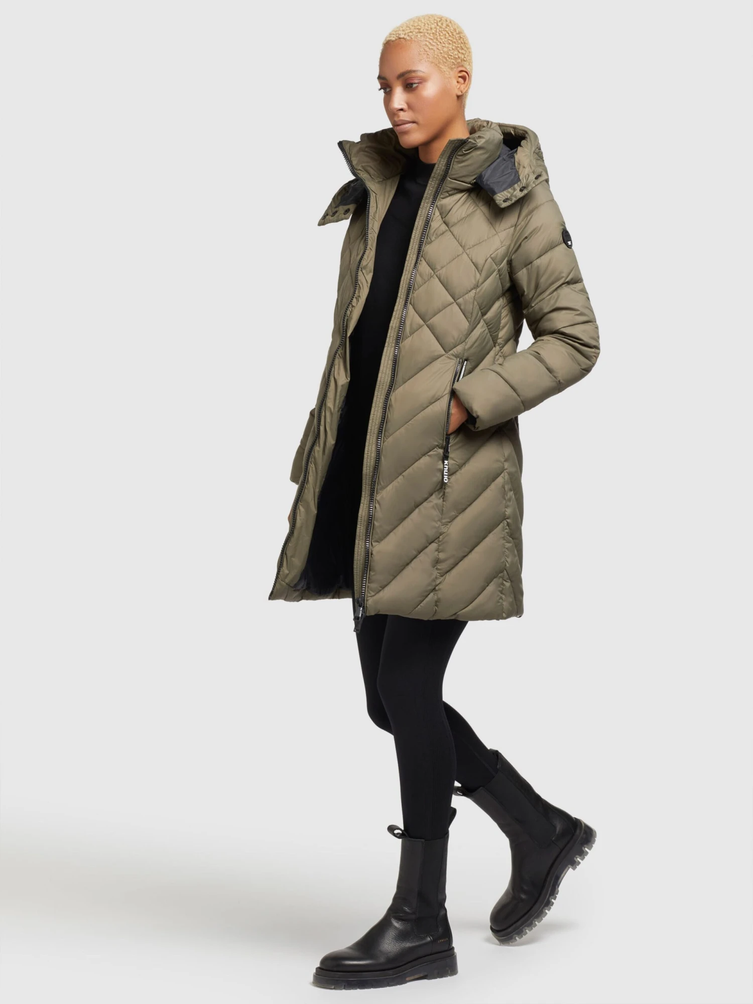 Khujo Tussenmantels Tussenmantel Aneth Dames Kaki 6 Khujo Tussenmantels Tussenmantel Aneth Dames Kaki - Afbeelding 6