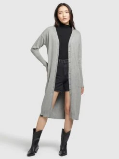 Khujo Vesten Gebreid Vest Elina Dames Grijs -Khujo Winkel e11f869f9d459423478f37a1a3d1dbd3