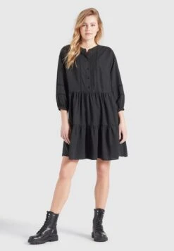 Khujo Blousejurken Blousejurk Crepes Dames Zwart -Khujo Winkel eb065f9ee85f03763617ba09afc229a6