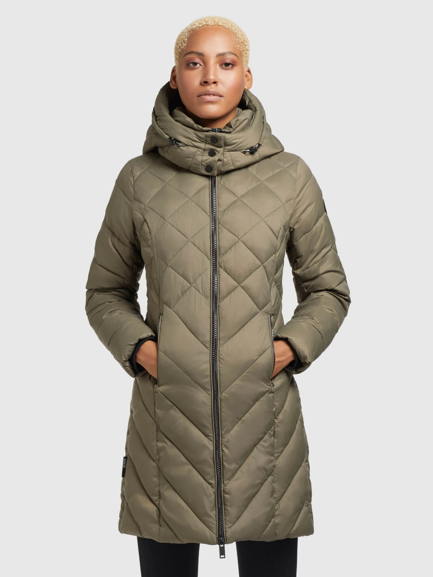 Khujo Tussenmantels Tussenmantel Aneth Dames Kaki 2 Khujo Tussenmantels Tussenmantel Aneth Dames Kaki - Afbeelding 2